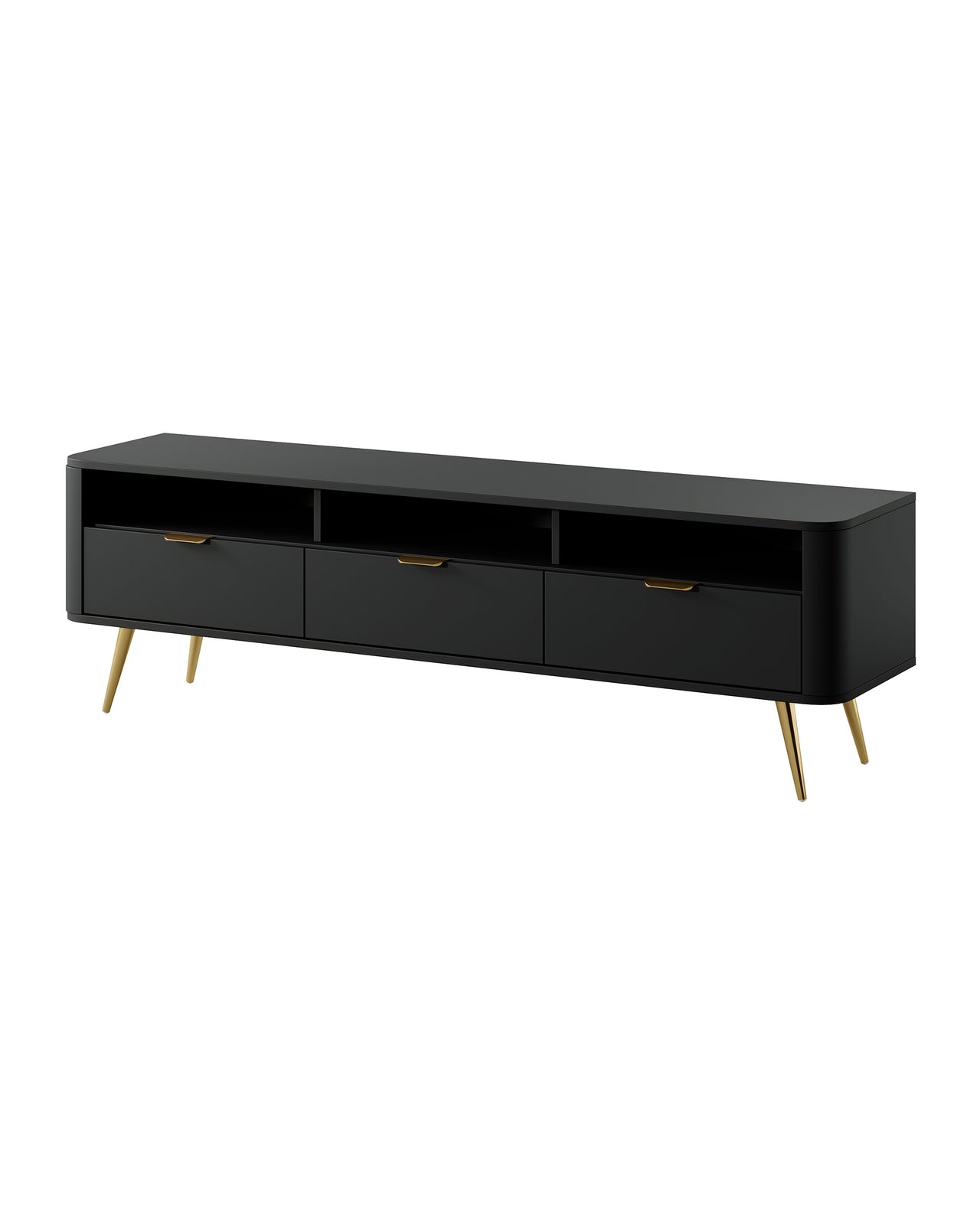 TV staliukas OVAL, juoda, 162 cm