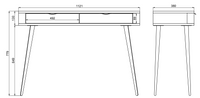 Tualetinis staliukas AIDAN, 112 cm, baltas