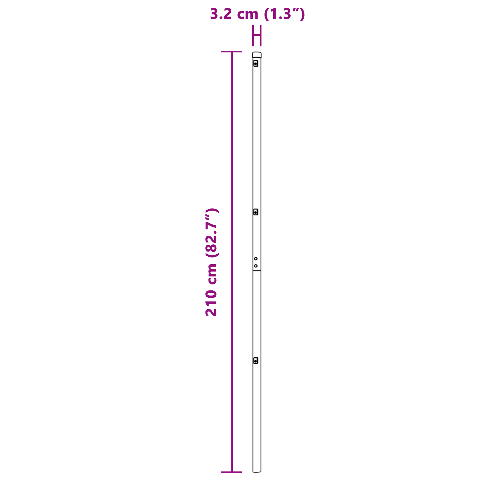 Fence Post 7 pcs Grey Steel