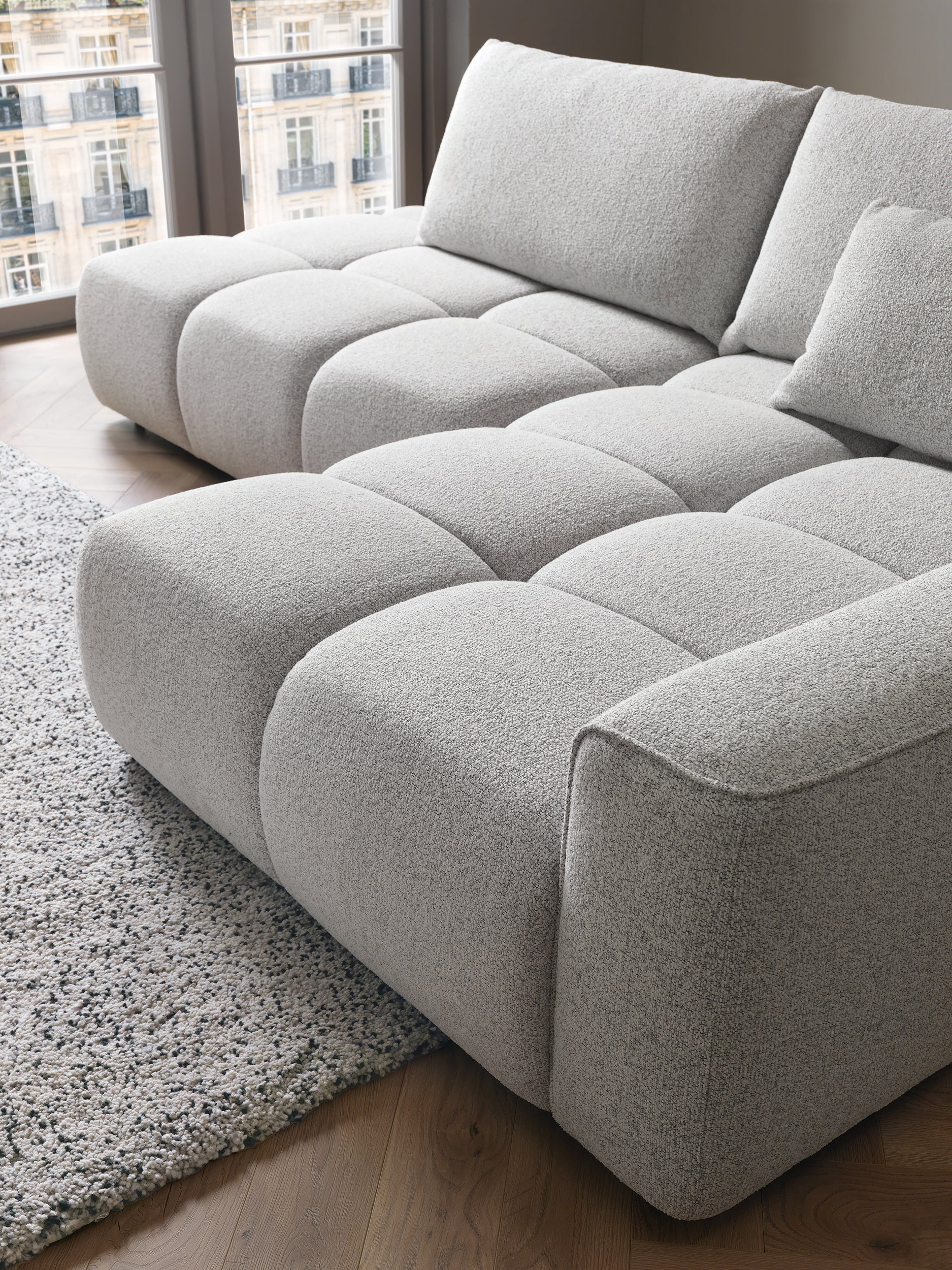 Kampinė sofa-lova BALIS, pilka