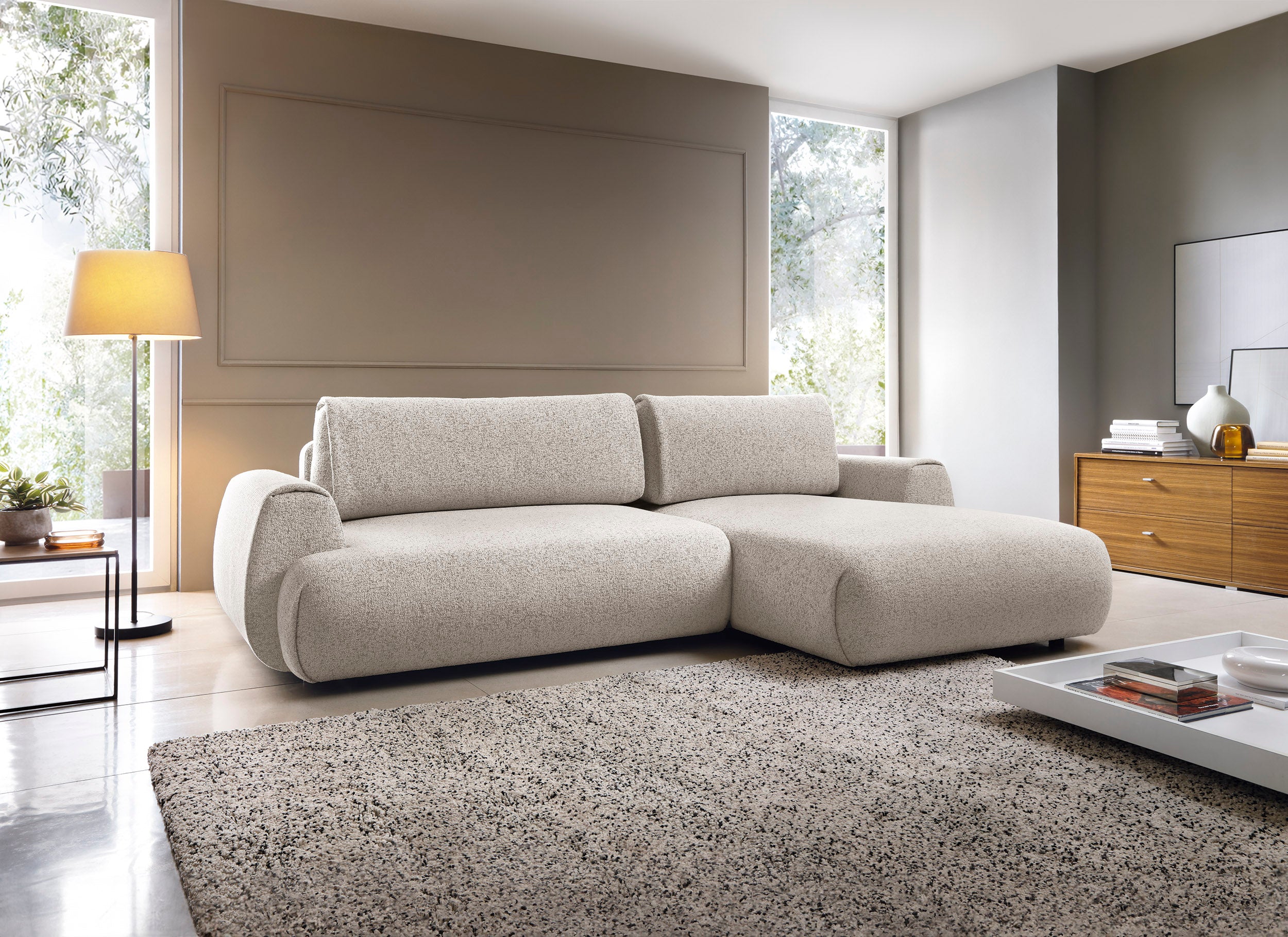 Kampinė sofa-lova PAULINA, pilka