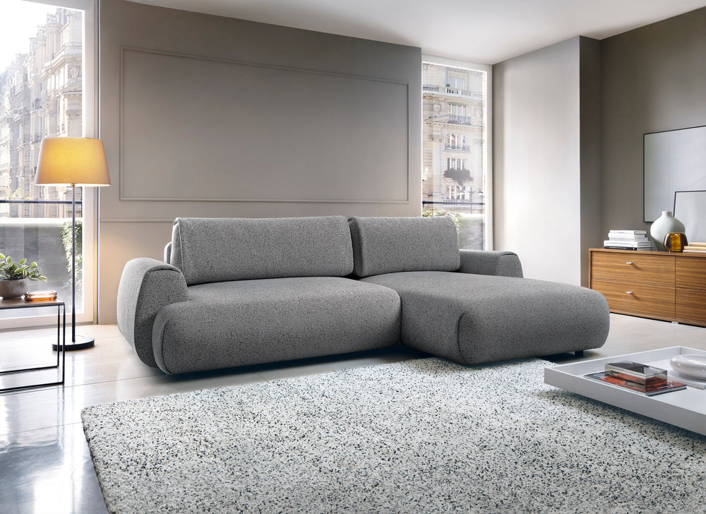 Corner sofa bed PAULINA, dark grey