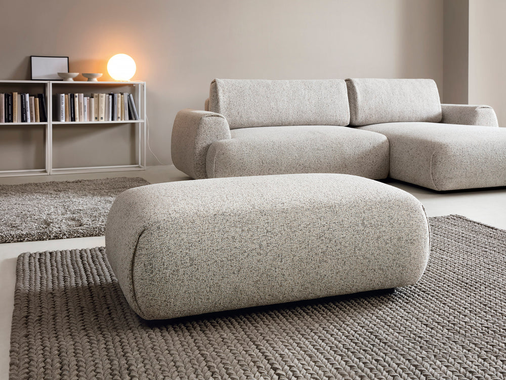 Pufas PAULINA, šviesiai pilka melanžinė