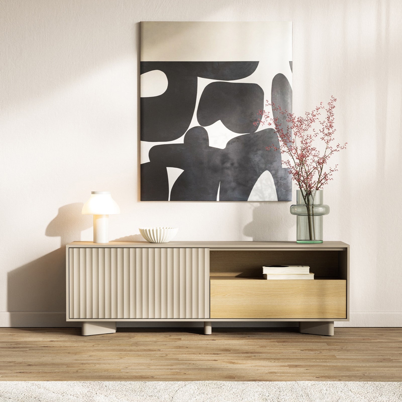 TV staliukas DISTRIA, ąžuolo, 140 cm
