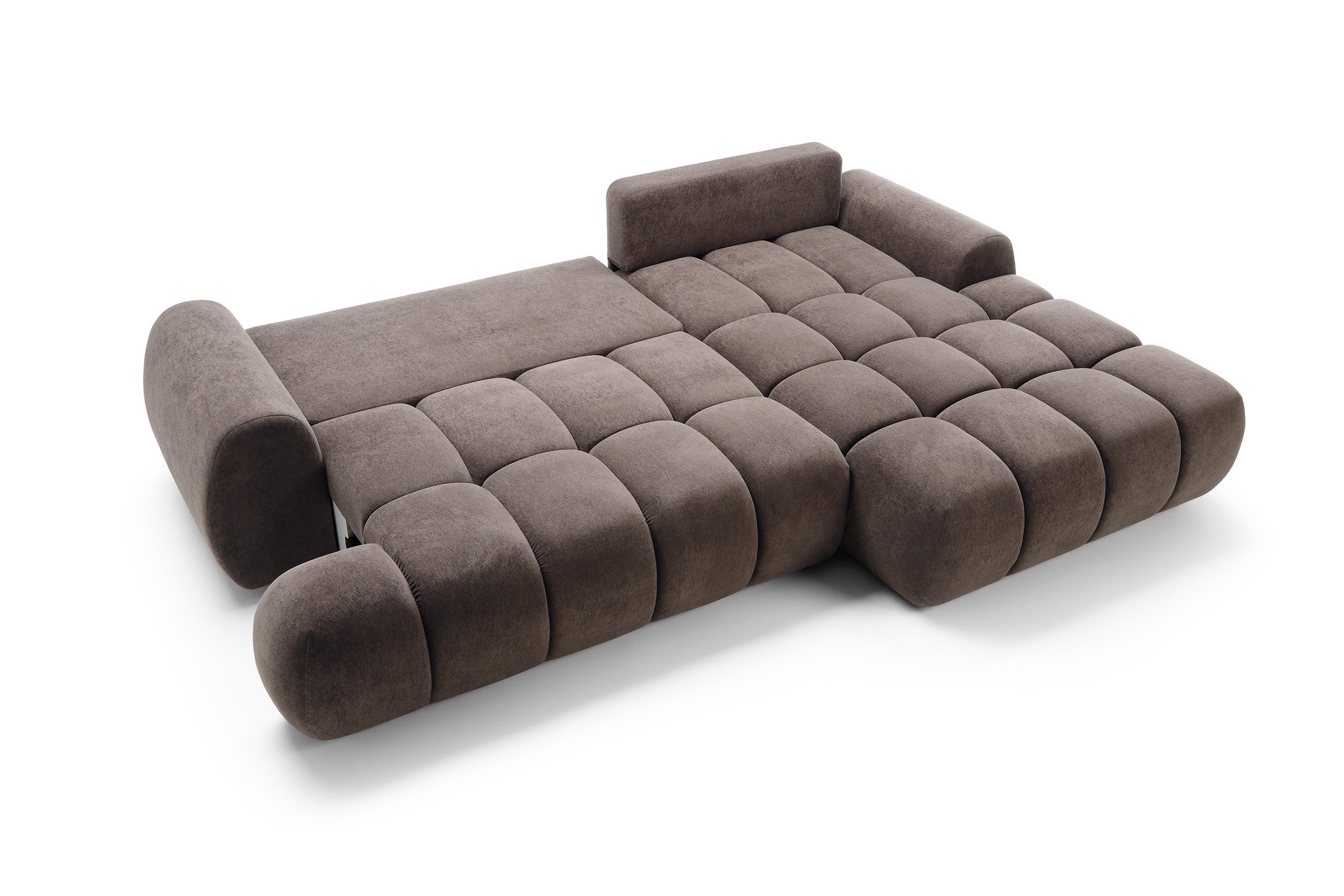 Kampinė sofa-lova ROULI M, ruda