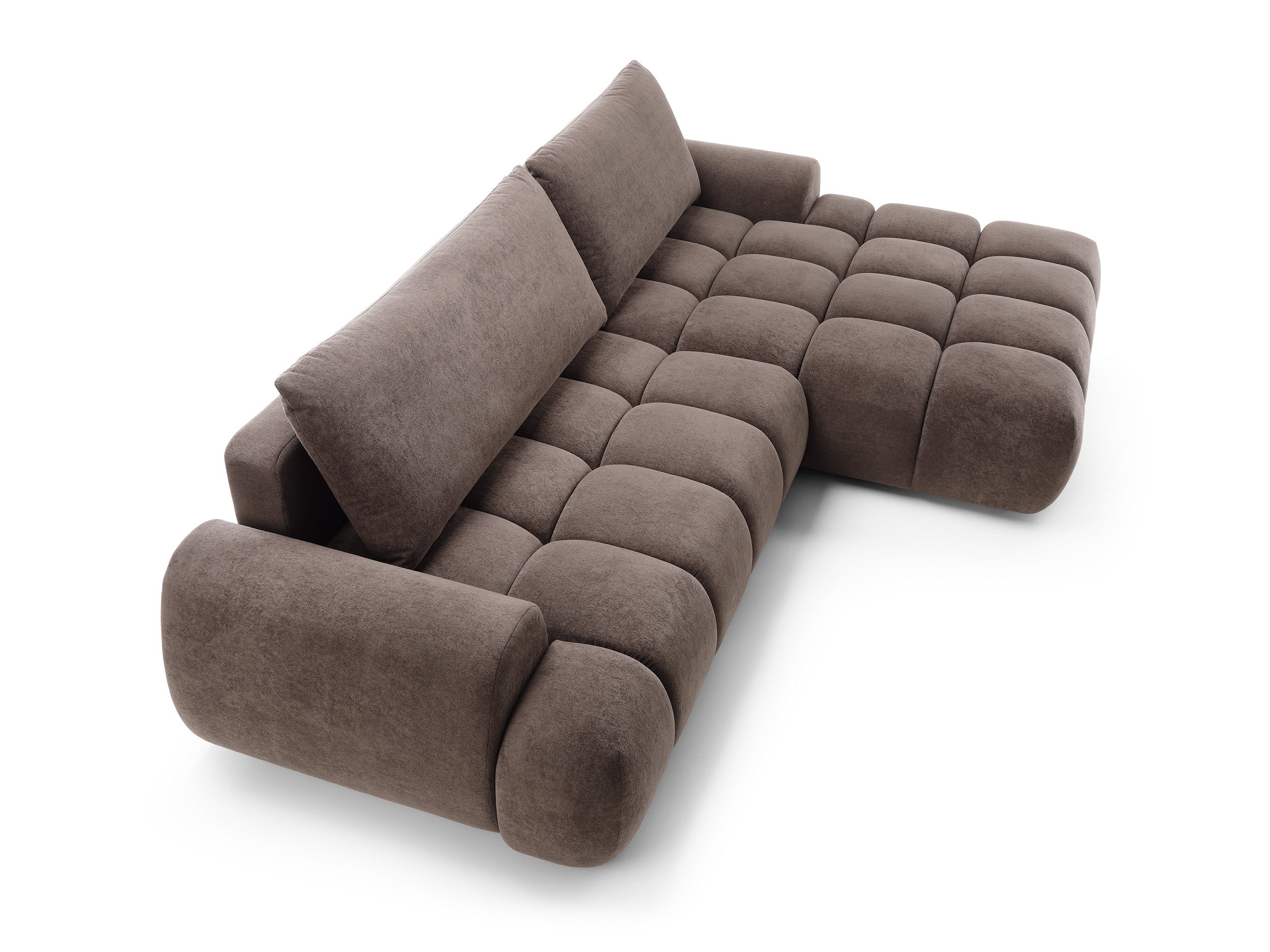 Kampinė sofa-lova ROULI M, ruda