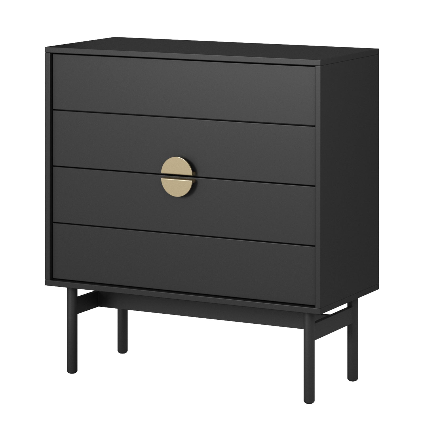 Komoda STOON, juoda, 85 cm