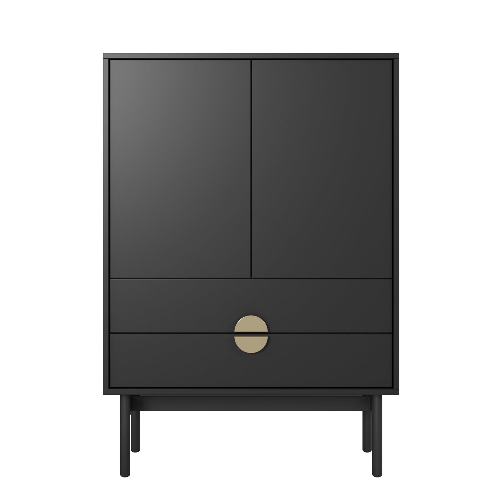 Komoda STOON, juoda, 85 cm