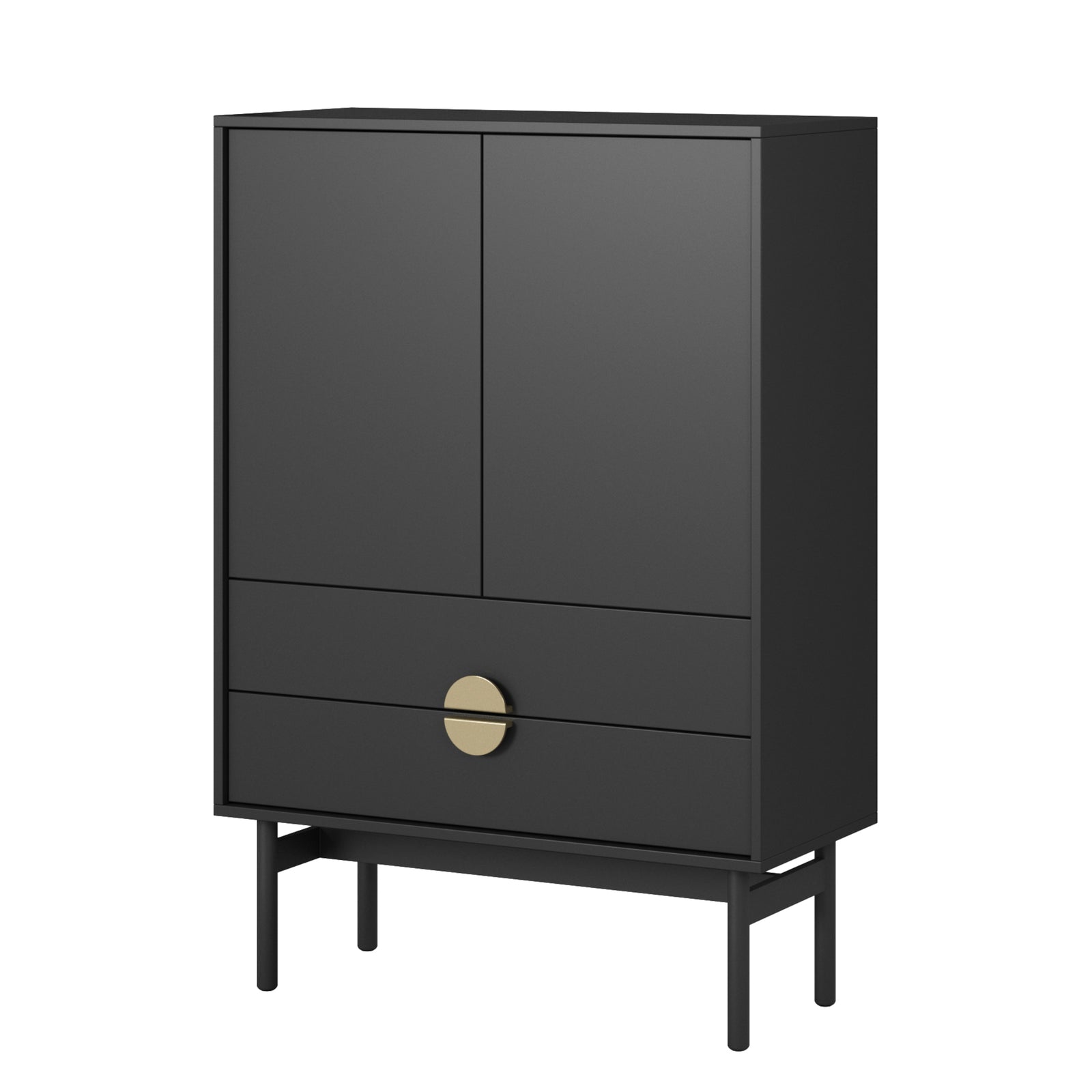 Komoda STOON, juoda, 85 cm