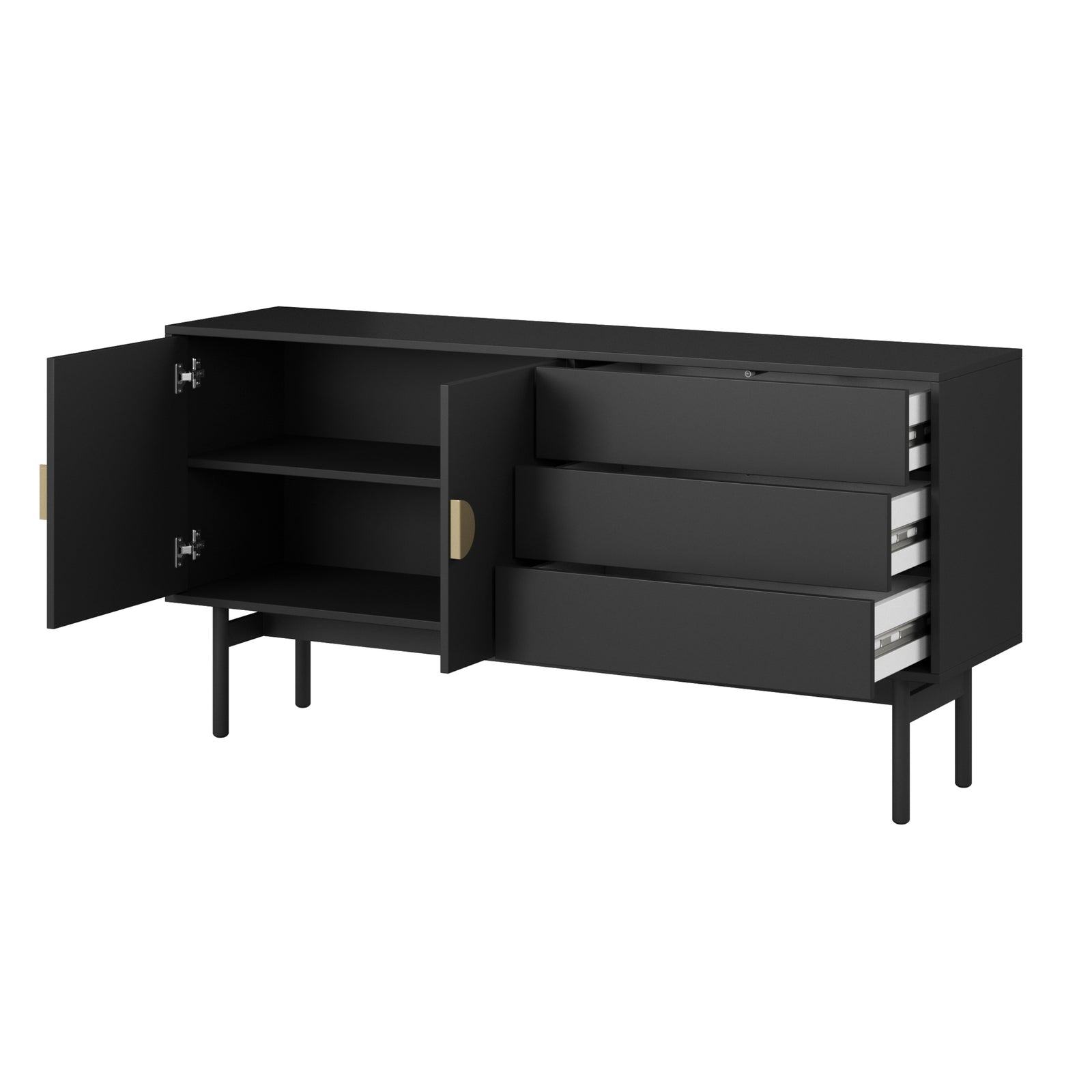 TV staliukas STOON, juodas, 154 cm