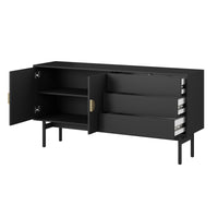 TV staliukas STOON, juodas, 154 cm