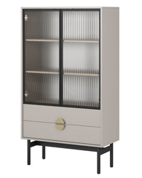 Žema vitrina STOON, pilkai smėlinė, 85 cm