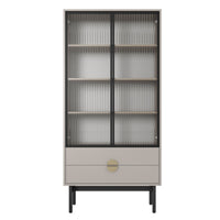 Aukšta vitrina STOON, pilkai smėlinė, 85 cm