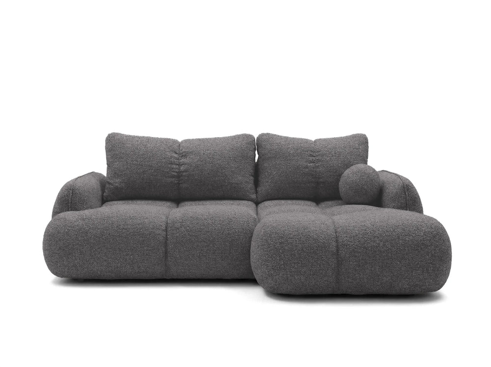 Corner sofa SKYLAR with sleeping function, graphite grey