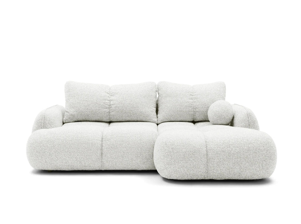 Corner sofa SKYLAR with sleeping function, linen