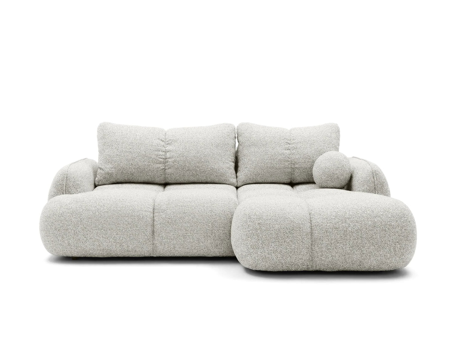 Corner sofa SKYLAR with sleeping function, feather grey