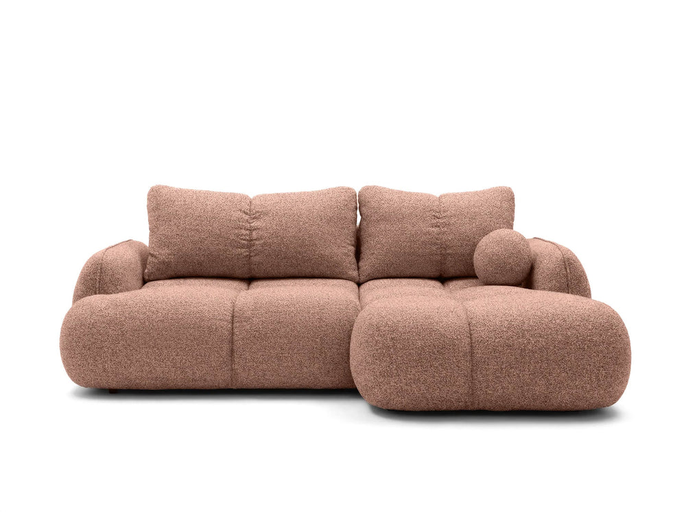 Corner sofa SKYLAR with sleeping function, berry
