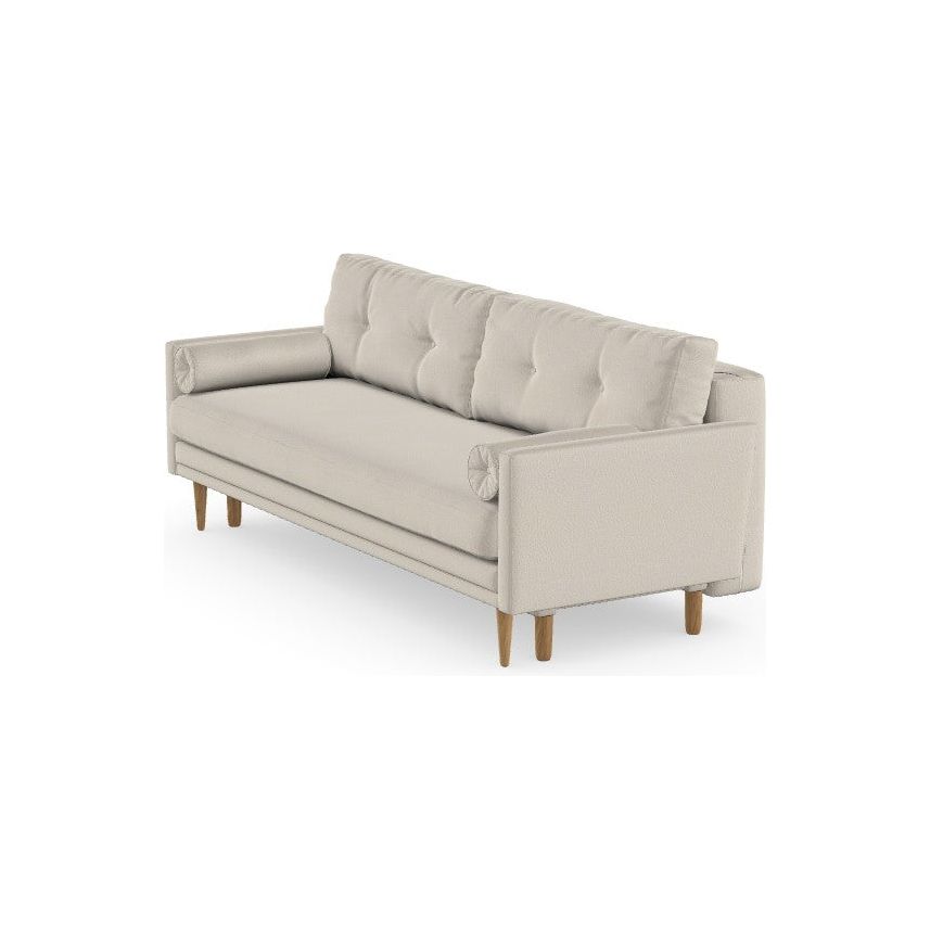 AMY 3 vietų sofa lova, kreminė spalva