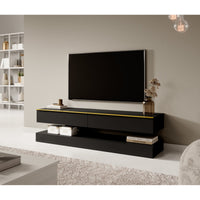 TV staliukas HYLIA, juodas, 140 cm