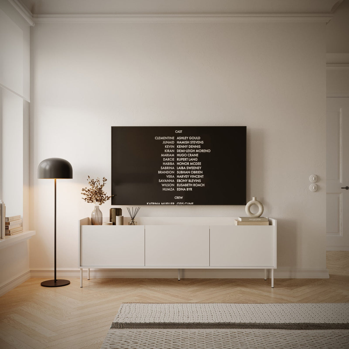 TV staliukas TOVI, baltas, 175 cm