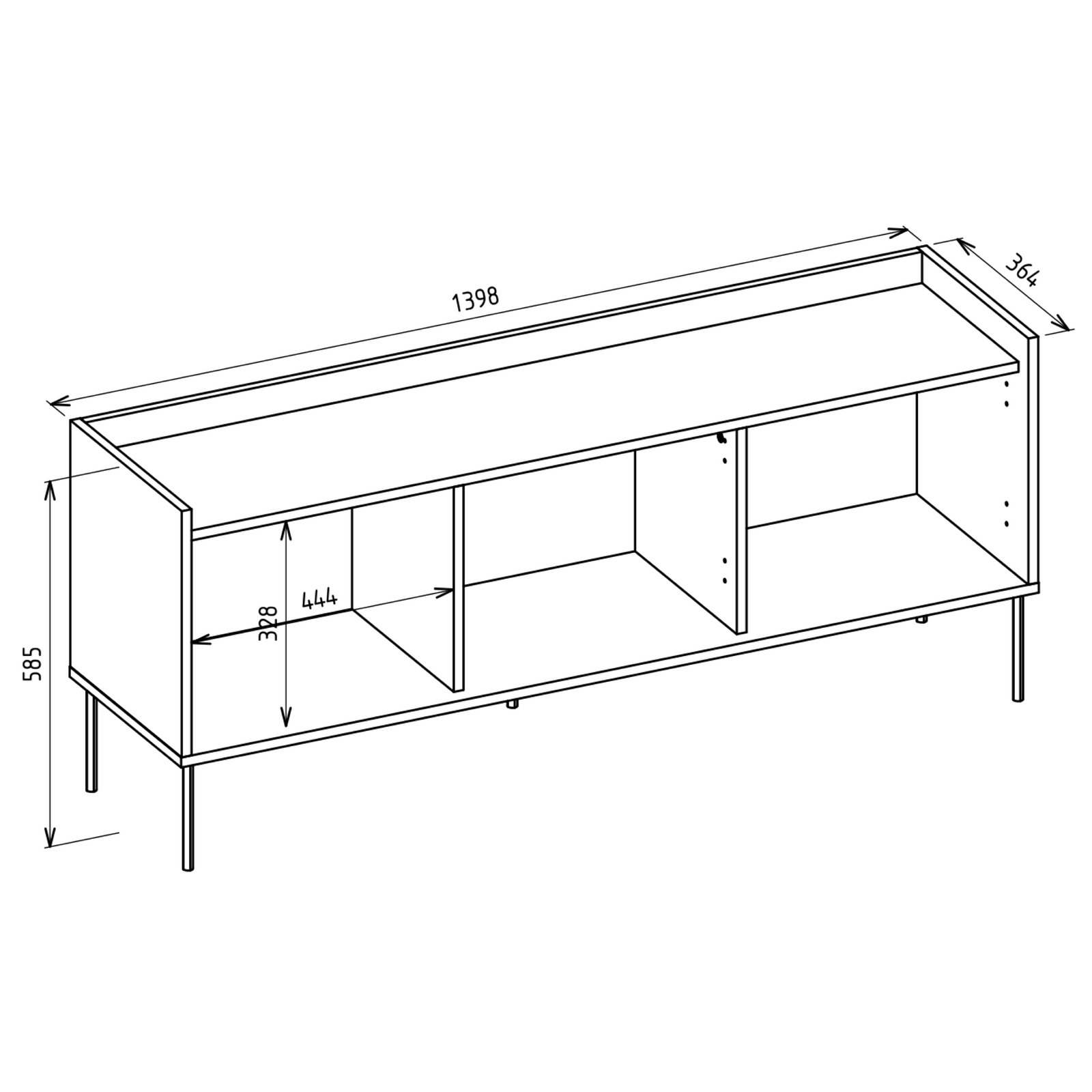 TV staliukas TOVI, ąžuolo, 140 cm