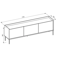 TV staliukas TOVI, juodas, 175 cm