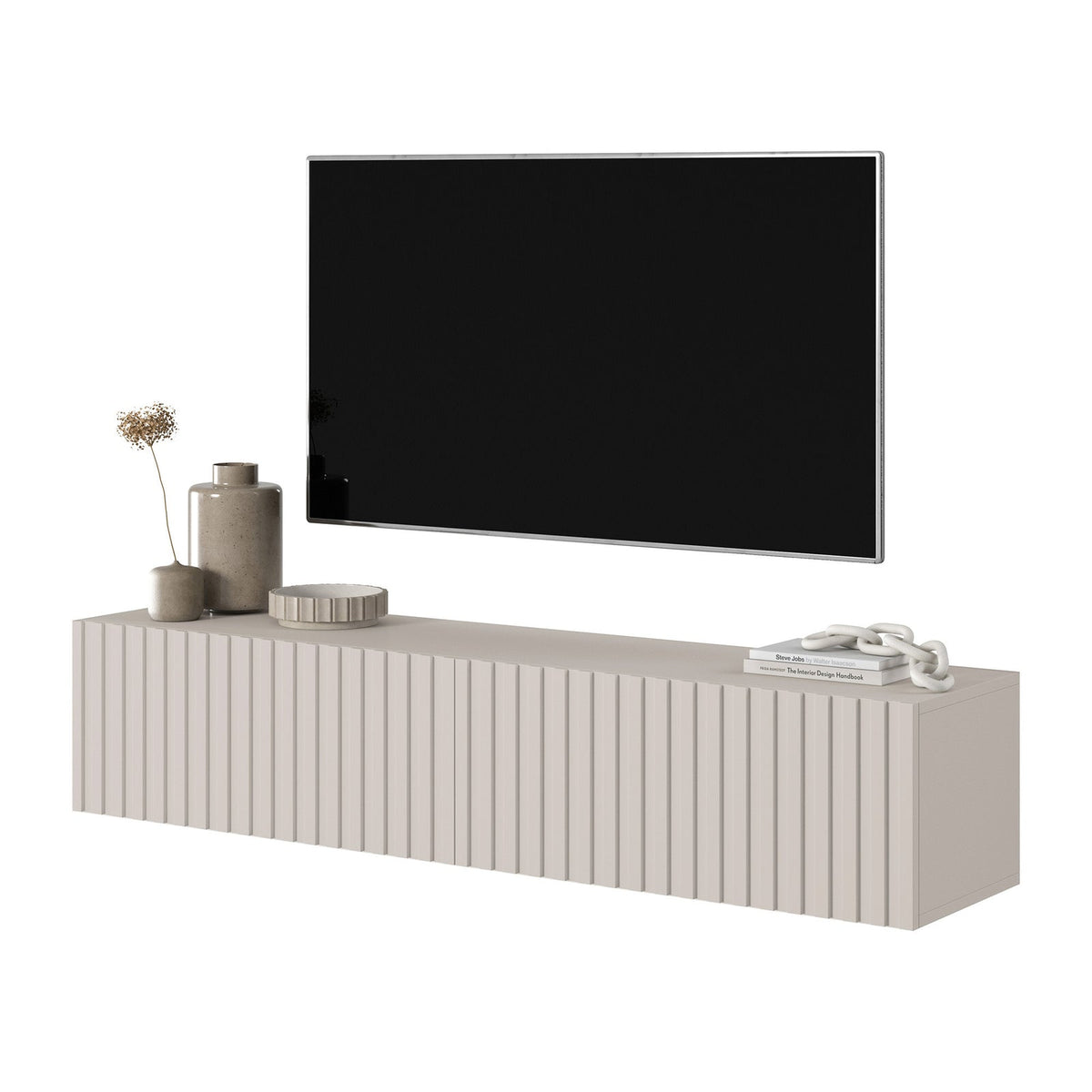 TV spintelė LORCAN, 138,6 cm, kašmyras