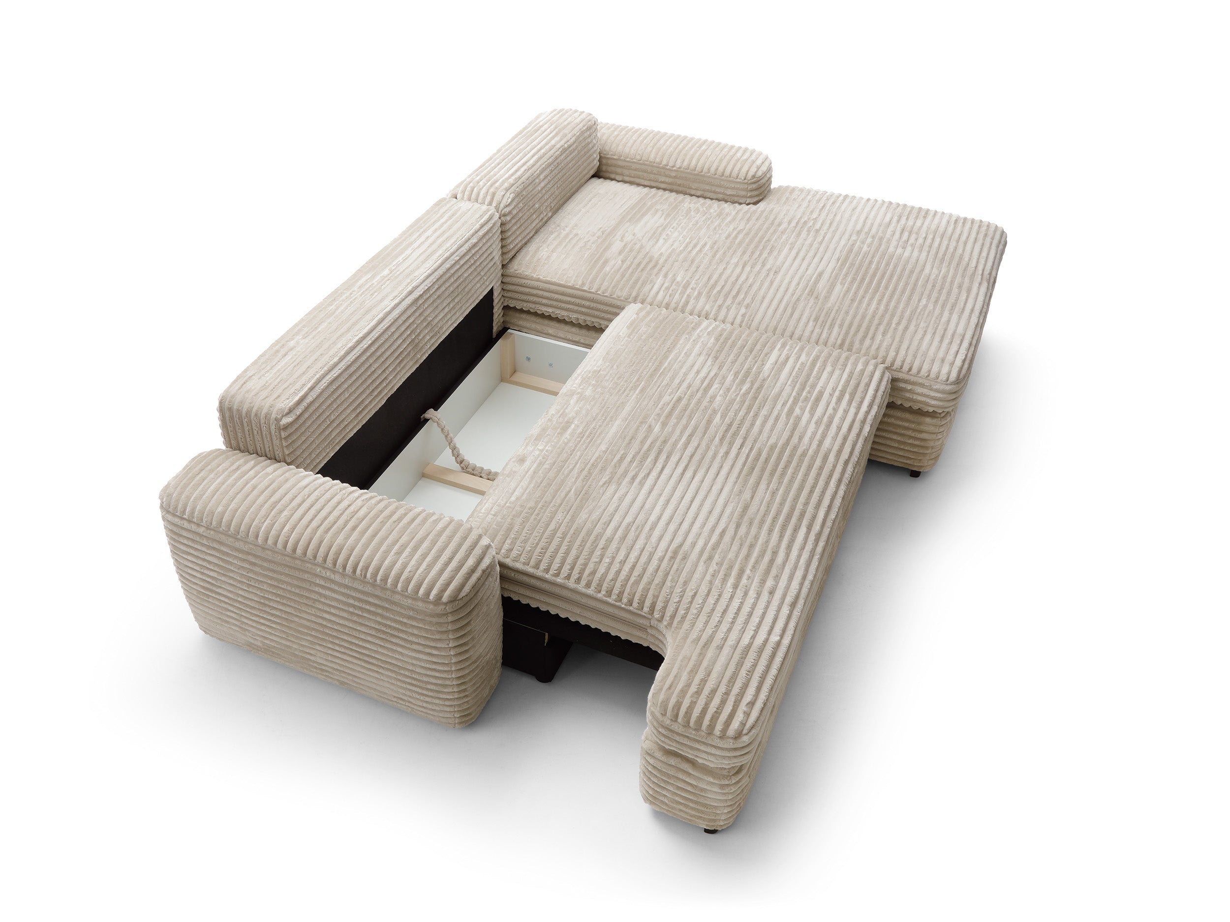 Corner sofa bed MILLY, cream