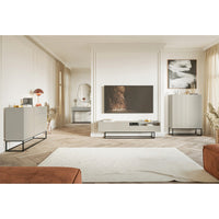 TV spintelė GREYA, pilka, 175 cm, juodos kojos, 2