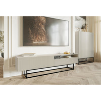 TV spintelė GREYA, pilka, 175 cm, juodos kojos, 2