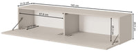 Pakabinama TV spintelė GREYA, juoda, 140 cm