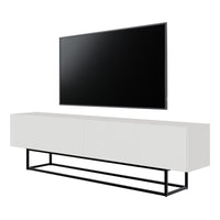 TV spintelė GREYA, balta, 175 cm, juodos kojos