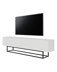 TV staliukas VELDIO, balta, 175 cm, juodos kojos