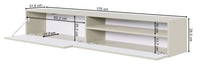 TV spintelė GREYA, juoda, 175 cm