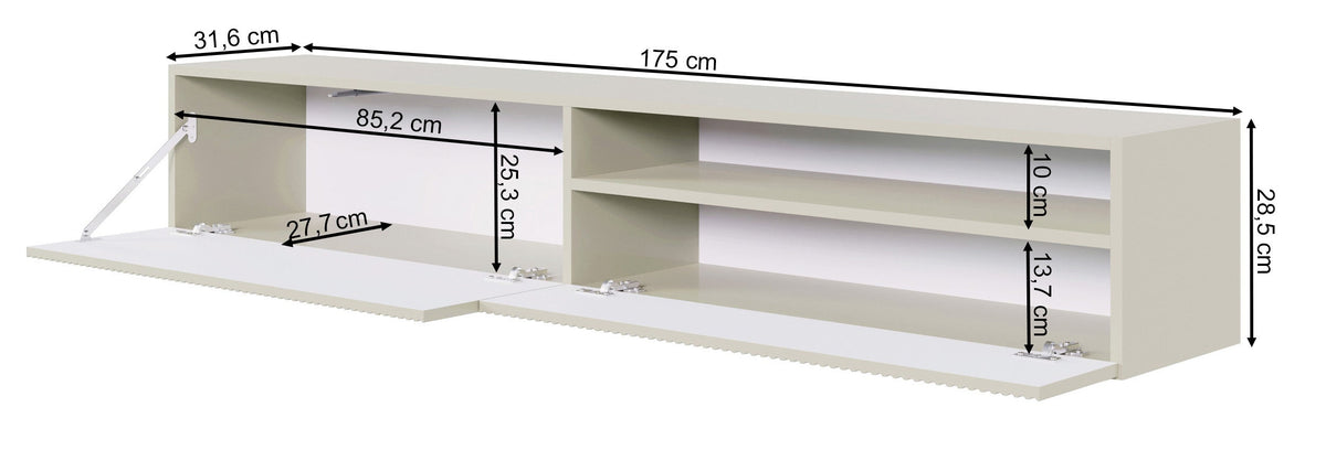 TV spintelė GREYA, juoda, 175 cm