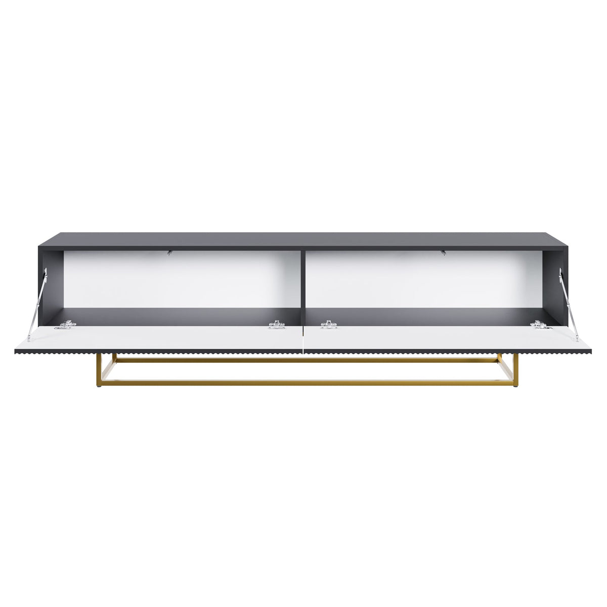 TV spintelė GREYA, juoda, 175 cm, auksinės kojos, 2