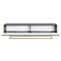 TV spintelė GREYA, juoda, 175 cm, auksinės kojos, 2