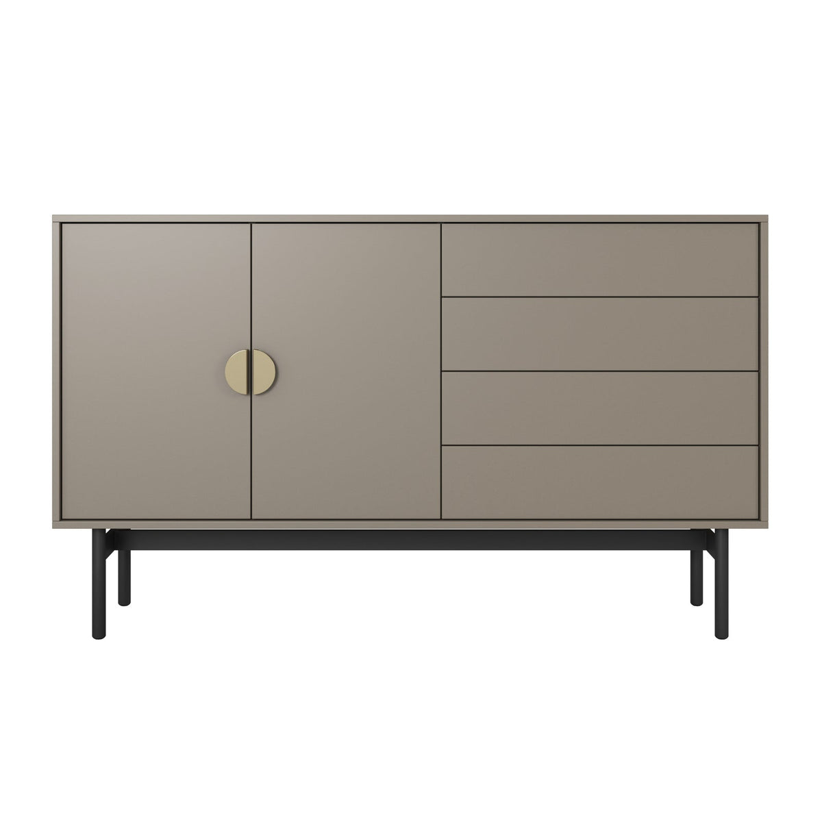 Komoda STOON, 154 cm, durys, kapučino – užvalkalo detalė