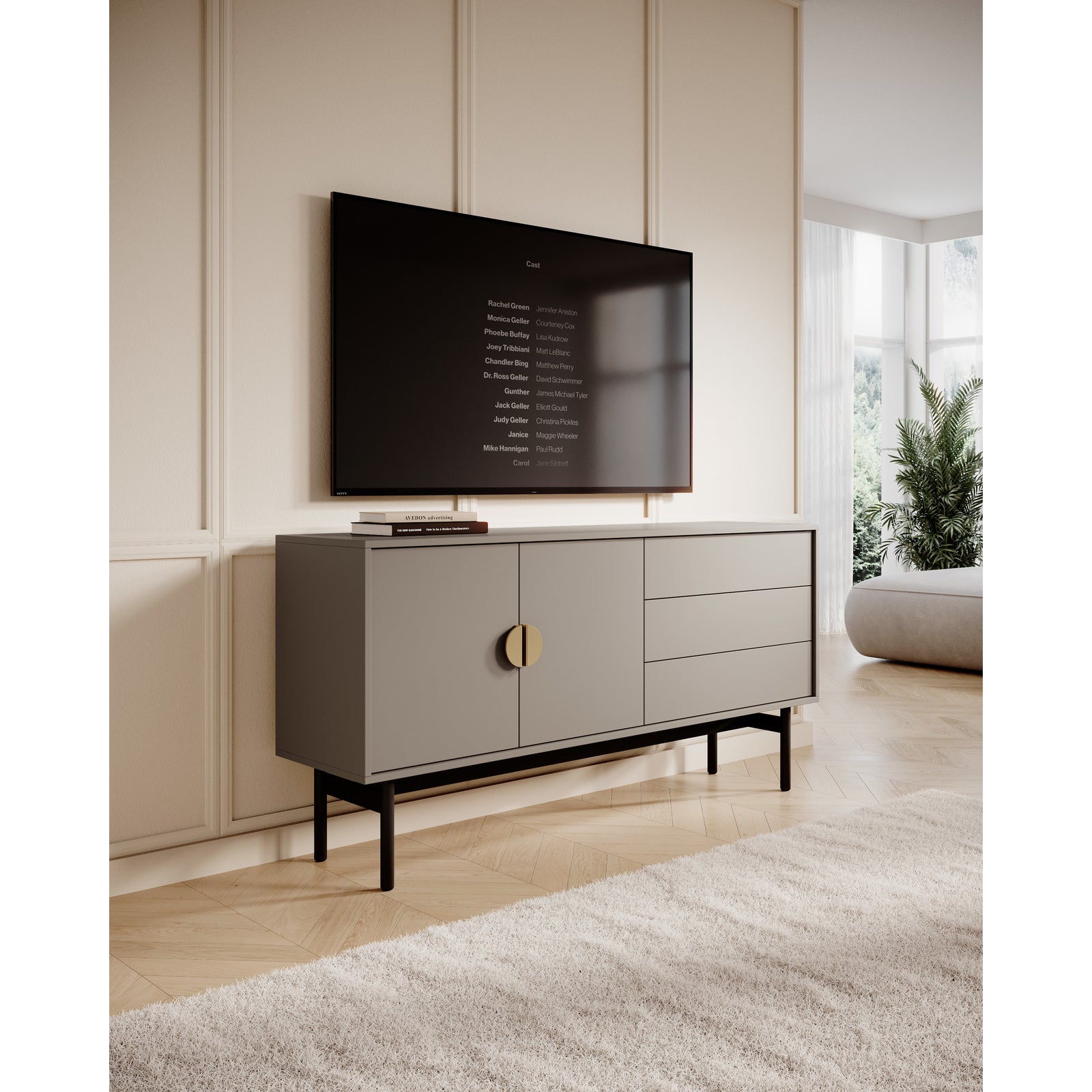 TV staliukas STOON, kapučino, 154 cm