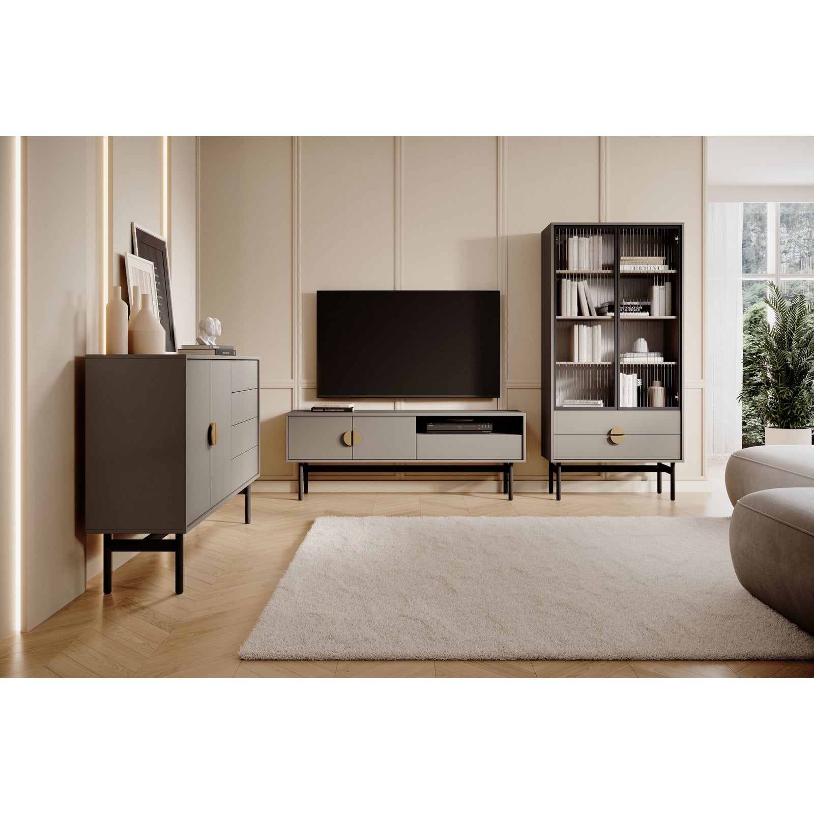 TV staliukas STOON, kapučino, 154 cm