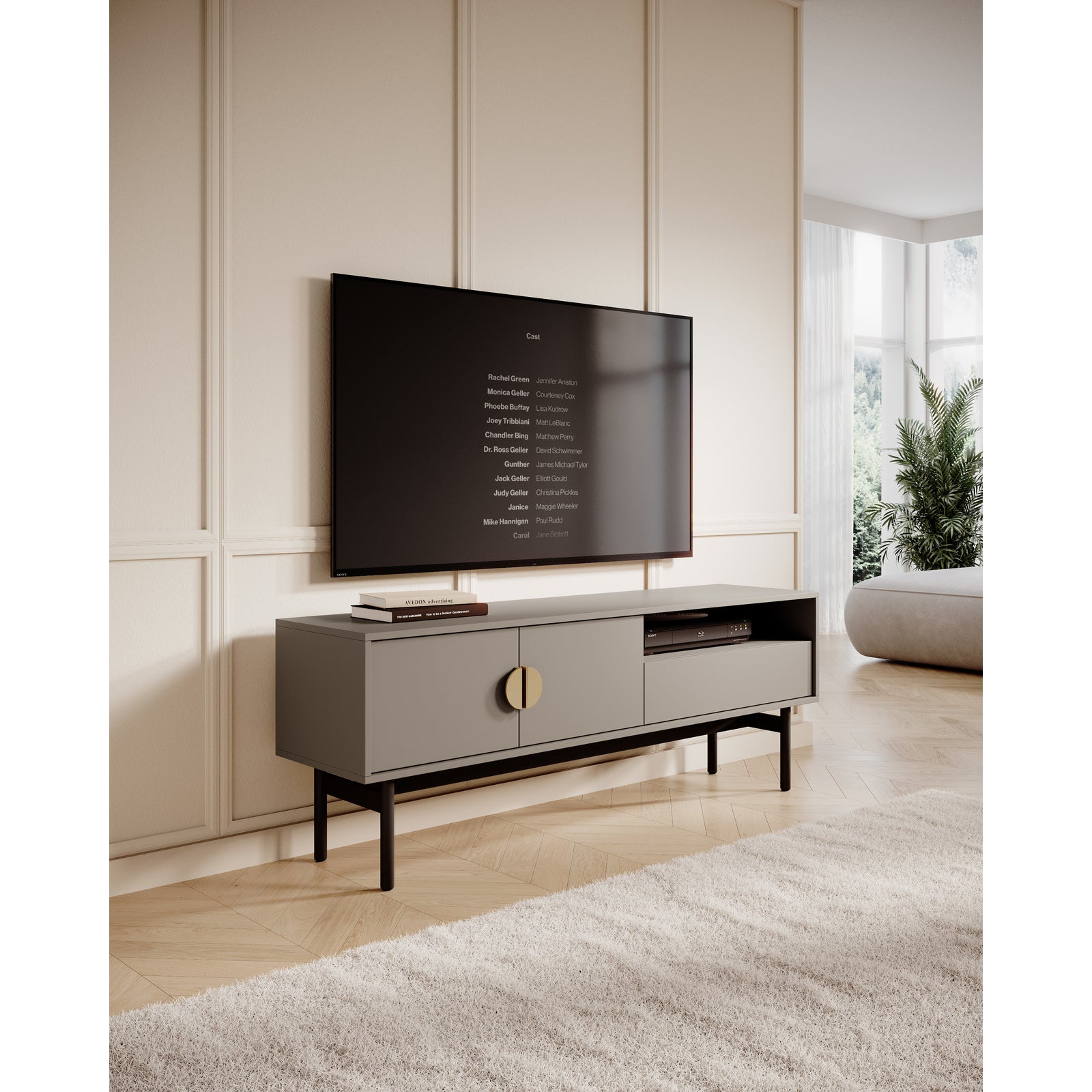 TV staliukas STOON, kapučino, 154 cm
