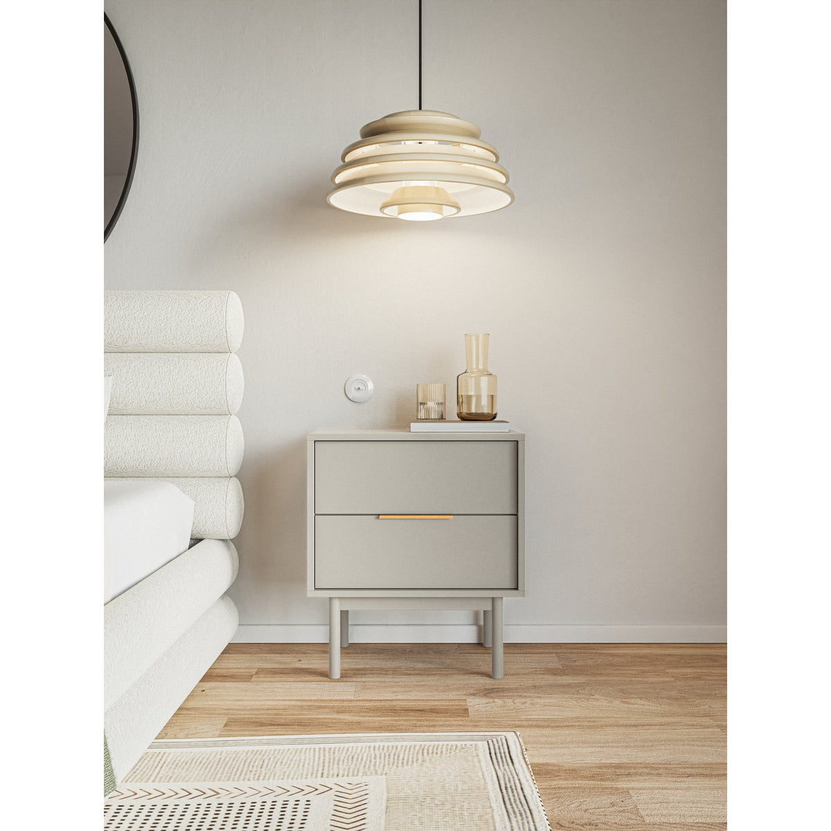 Naktinė spintelė NOLAH, 54 cm, kašmyras uždarytas