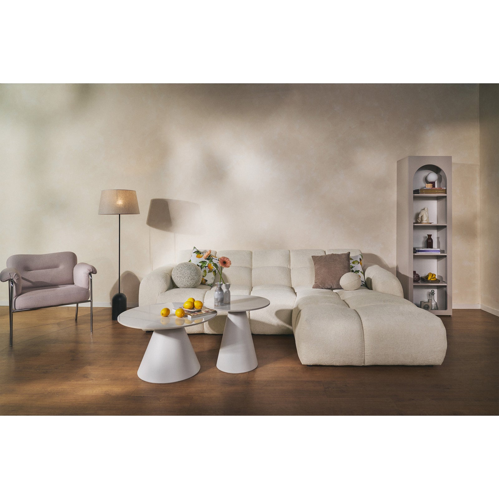 Kampinė sofa-lova VENTELLO, šviesiai smėlinė