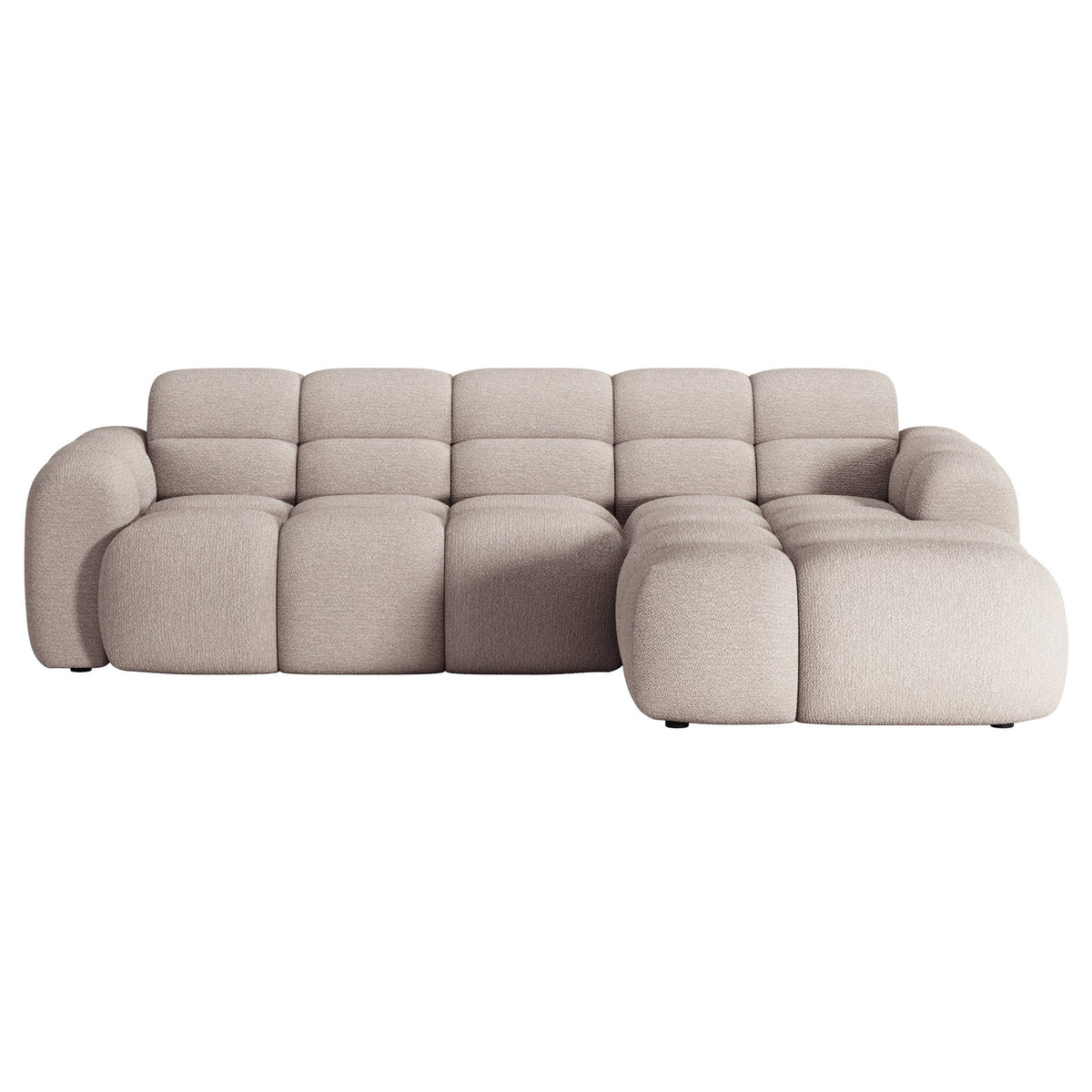 Kampinė sofa-lova VENTELLO, pilkai smėlinė šenilas
