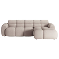Kampinė sofa-lova VENTELLO, pilkai smėlinė šenilas