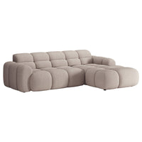 Kampinė sofa-lova VENTELLO, pilkai smėlinė šenilas