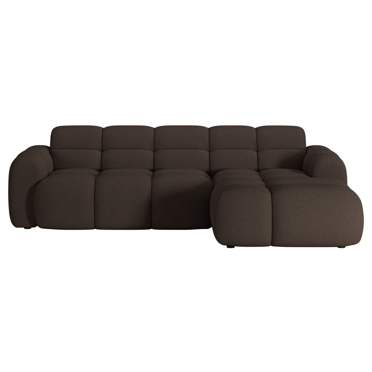 Kampinė sofa-lova VENTELLO, ruda šenilas