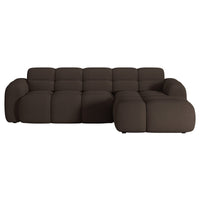 Kampinė sofa-lova VENTELLO, ruda šenilas