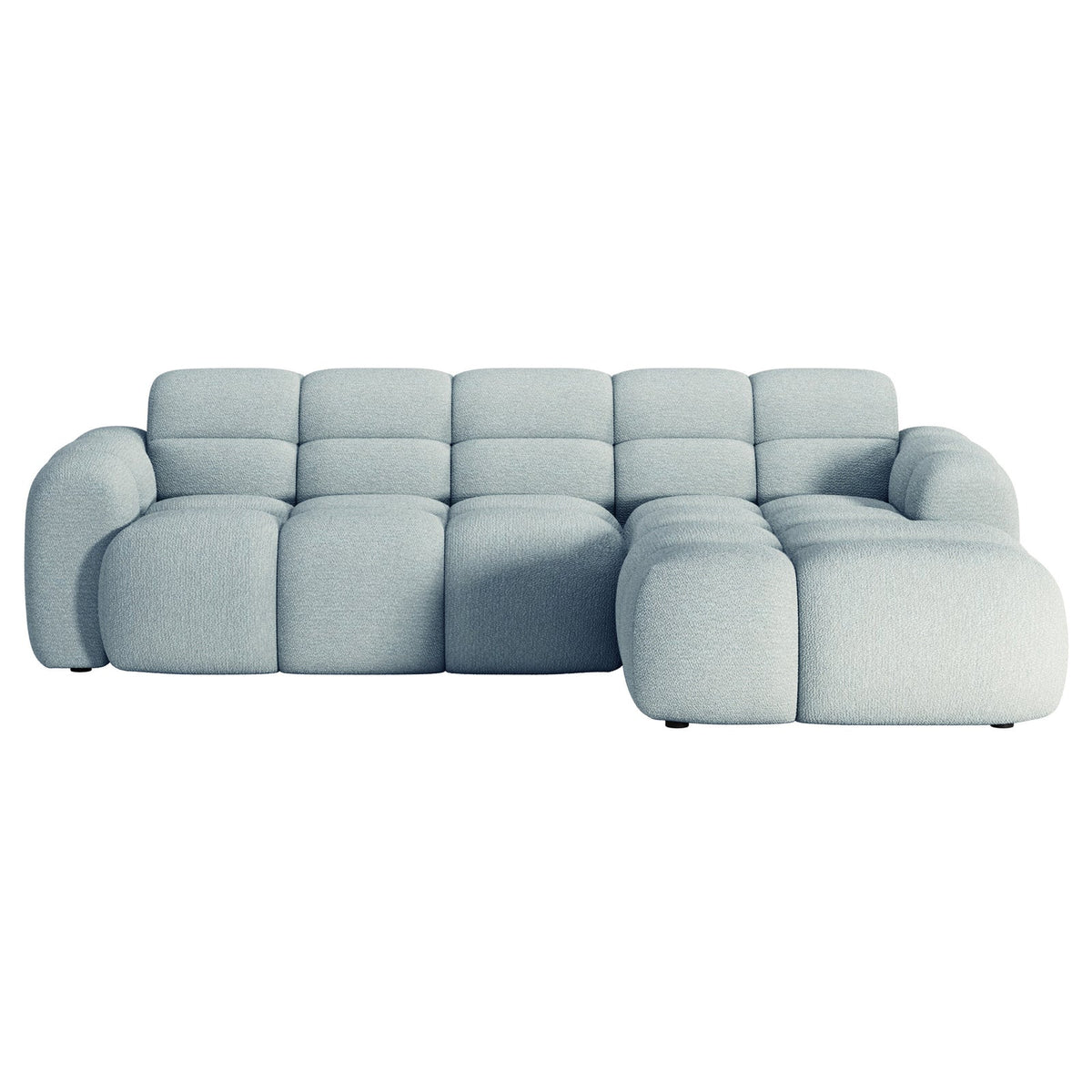 Kampinė sofa-lova VENTELLO, žydra šenilas