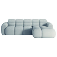 Kampinė sofa-lova VENTELLO, žydra šenilas